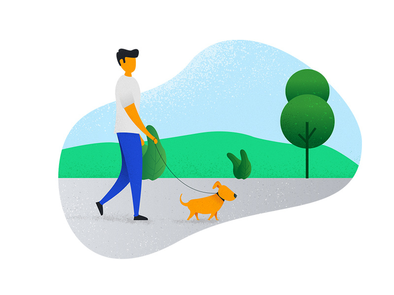 man Walking with his pet by Sako abdalrhman on Dribbble