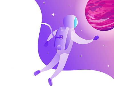 web page cover astronaut character illustration ui universe ux web design