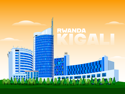 Rwanda Kigali banner cityscape design illustration landscape vector
