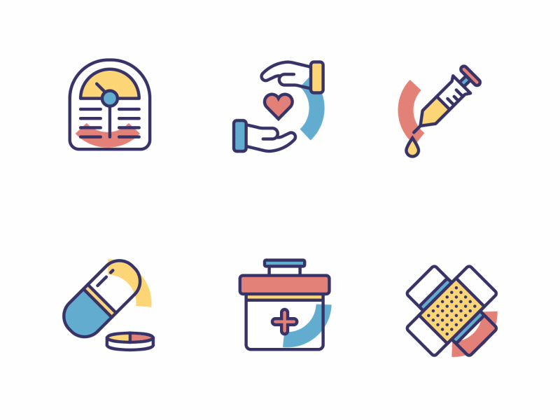 Medical Icons | Micro-Animations after effect animation health hospital icons illustrations interactiondesign interactions interactive medical app motions