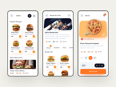 Food Delivery Mobile App ( Behance Case Study ) clean dotshape e commere food delivery ios mobile app product details restaurant service ui ux