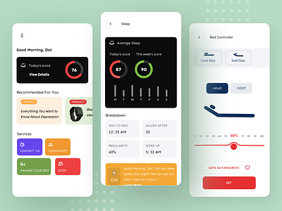 Smart Mobile App activity tracker bed controller habit ios service sleep smart app smart bed smart home statistics