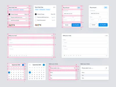 Grid System_UI Components 8px branding colors component design system grid layout styles typogaphy ui ux webdesign