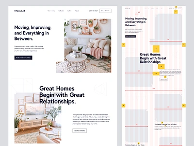 Renovation Website Design clean interior landing page layouts minimal realestate typogaphy ui ux