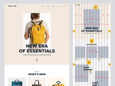 Bag Shopping Website Design clean ecommerce grid grid system layout minimal shopping typogaphy ui ux website