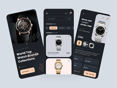 Watch Shop Mobile App clean ecommerce app market minimal mobile app product secondhand sell shop ui ux