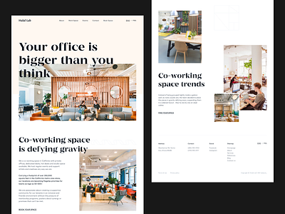 Co-Working Space Website Layout