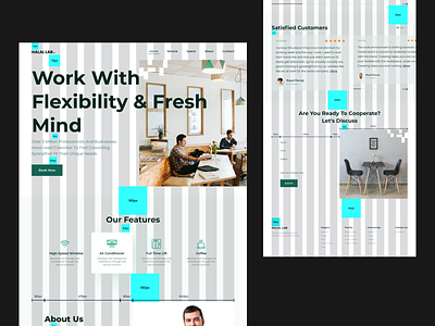Co-Working Website buy clean layout layout design minimal office realestate rent typography ui ux website work space