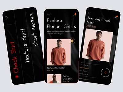 Clothes Shop App app design dress ecommerce mobile app online shop shirt website ui uiux