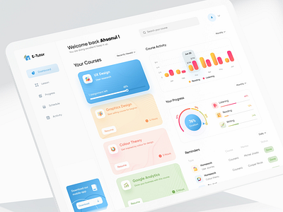 Dashboard design for an Education web app