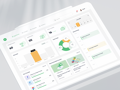 E-Tutor Dashboard chart class clean course dashboard e learning web app education graphic design mentor minimal online course tutorial dashboard ui ux web app web application web interface