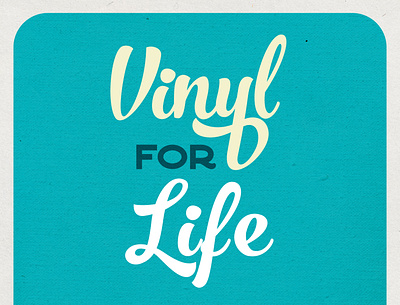 Vinyl for Life calligraphy design flat hipster illustration retro swooshes typogaphy vector vintage vintage design