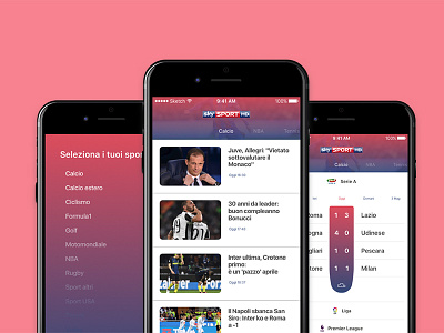 Reimagining Sky Sport Italia - iOS app interaction ios mobile native product design skysport ui ux visual design