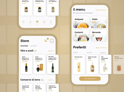 Delivery concept app app cards concept delivery deluxe elegant food gold grocery interface mobile notomia order ui