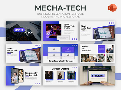Business Presentation Template - Mecha-Tech branding business creative design graphic presentation presentation layout presentation template presentations