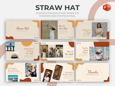 Fashion Presentation Template - Straw Hat branding creative design fashion graphic presentation presentation layout presentation template presentations