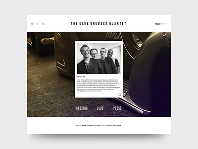 The Dave Brubeck Quartet Blog blog design interface layout minimal music ui website