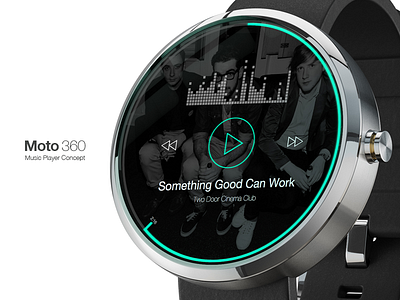 Moto 360 Music Player • Rebound google wear icons interface iwatch moto 360 music music player ui ux watch