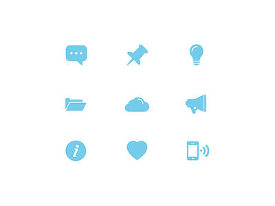 Free Icon Set #1 call cloud design free icon iconography icons lamp megaphone rounded set ui