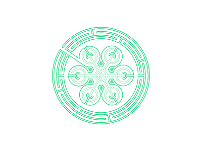 Labyrinth Garden garden labyrinth logo outline symbol vector