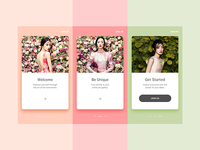 Fashion App app card color design fashion flat ui