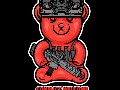 Tactical Gummy Bear apparel design graphic design illustration vector