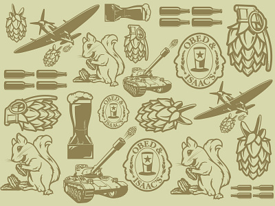 Brewery wall Graphic beer bomb bottle brewery eatery graphic graphic design grenade icon logo squirrel tank