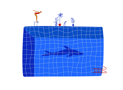 Pool cartoon design flat funny graphic design illustration illustrator people pool print swimming swimming pool t shirt vector