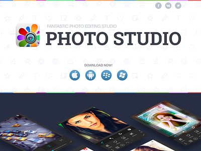 Photo Studio app app landing page page photo web