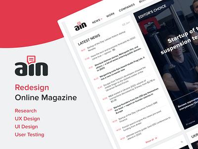 Redesign Online Magazine AIN.UA