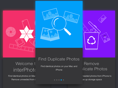 Onboarding screens for interPhotos app