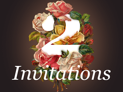 2 invitations dribbble flower invitations invite type
