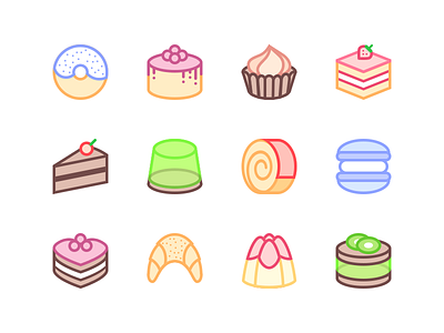 Sweet Icons cake sweet icons vector