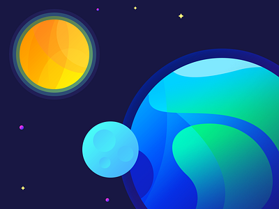 Sun Earth Moon illustration planet space vector