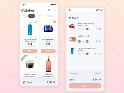 eCommerce Cosmetic Shop app cart catalog cosmetic ecommerce figma ios shop ui ux