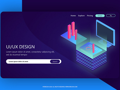 Isometric Web UI app branding design illustration ui ux vector web website