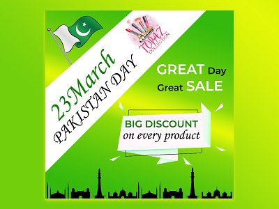 23 March - Pakistan day post for client Topaz Collection graphic design photoshop social media posts