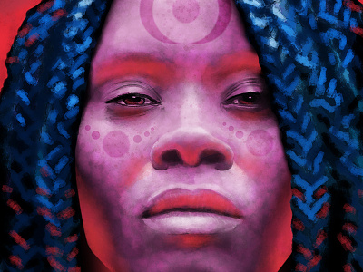 Marsha digital painting painting portrait art tribal