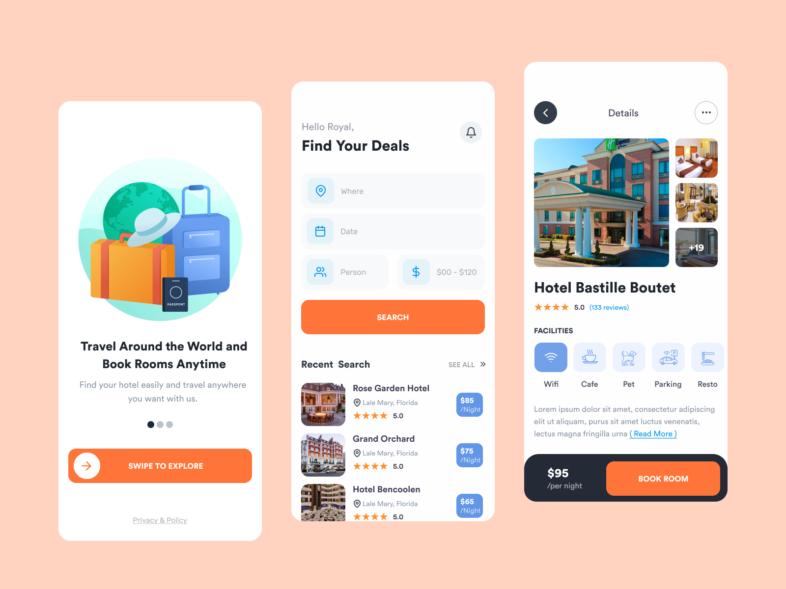 Booking Mobile App by Royal Parvej for Dot Shape on Dribbble