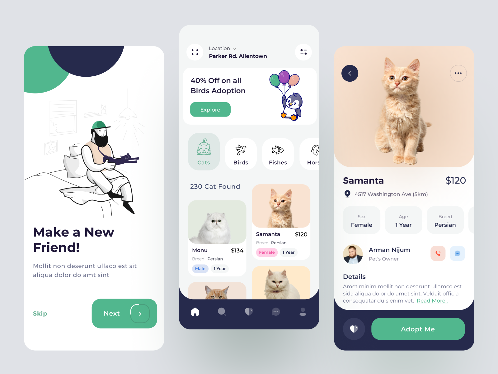 Pet Adoption Mobile App by Royal Parvej for Halal Lab on Dribbble