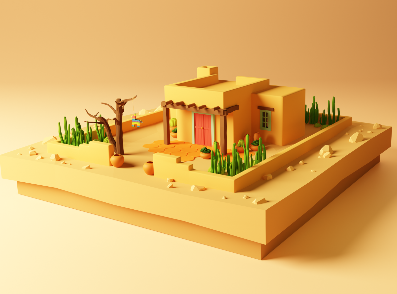 Low Poly Desert House by Nina Kasapovic on Dribbble