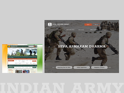 UI Redesign: Indian Army Website interfacedesgin minimal ui ux
