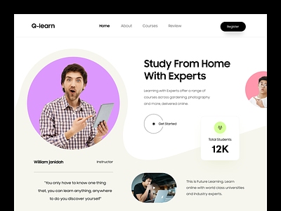 E learning platform Website Header Design