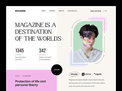 Magazine Web header Design