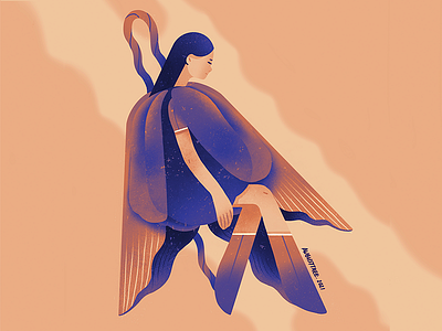 tulip girl blue character characterdesign design flat girl illustration ipadpro procreate purple tulip