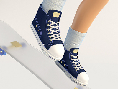 momo的新衣04 帆布鞋 3d 3d modeling arnold c4d character characterdesign design modeling shoe skateboard