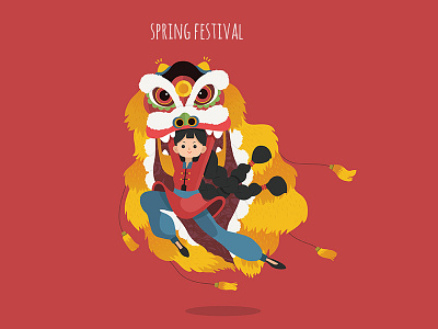 Spring Festival ai character festival flat illustration vector