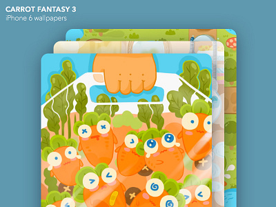 Carrot Fantasy 3 carrot carrot fantasy cartoon character cute design funny game illustration iphone6 orange wallpaper