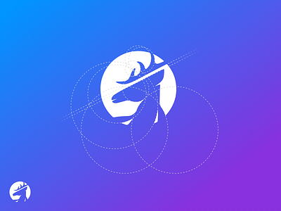 Logo/Deer2 antler blue circular deer logo purple