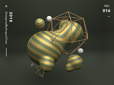 C4D+ 016 3d c4d gold green